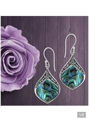 🆕️ Sterling Silver & Abalone Shell Earrings